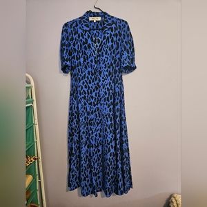 DIANE VON FURSTENBERG 100% silk button up shirt dress sz 4